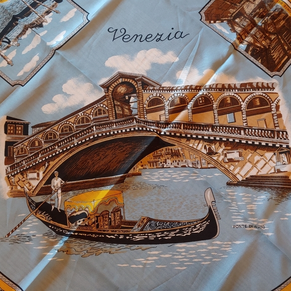 Vintage Souvenir Venzia Italy Scarf - Giubileo 2000, Travel Memento - Picture 3 of 10